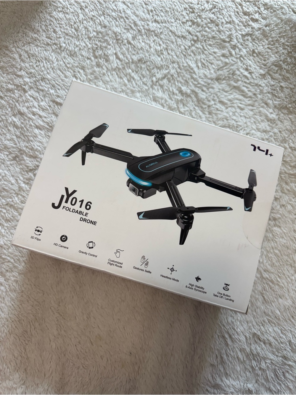 Y016 Foldable Drone - Black with Blue Accents